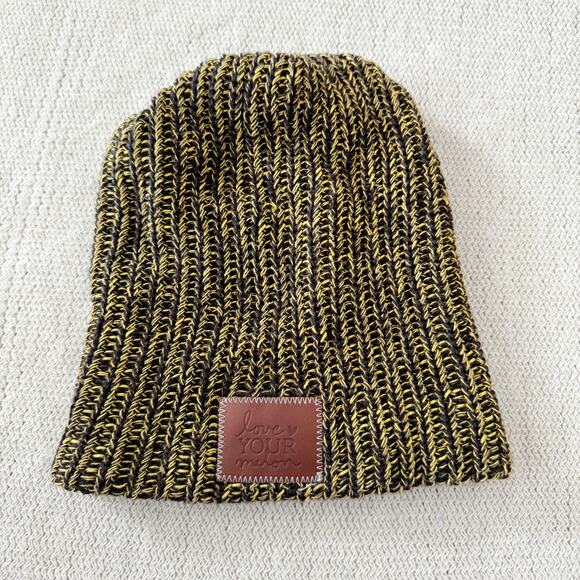 Love Your Melon Black + Gold Speckled Slouch Beanie - Picture 1 of 5